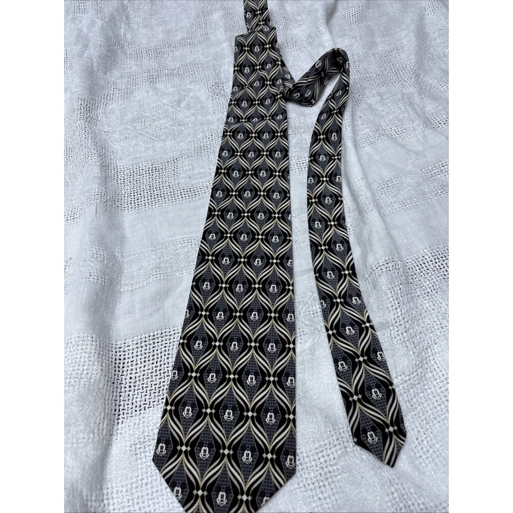 Disney Mickey & Co Tie Racks VTG‎ Made In Italy Blue 100% Silk VTG Vintage